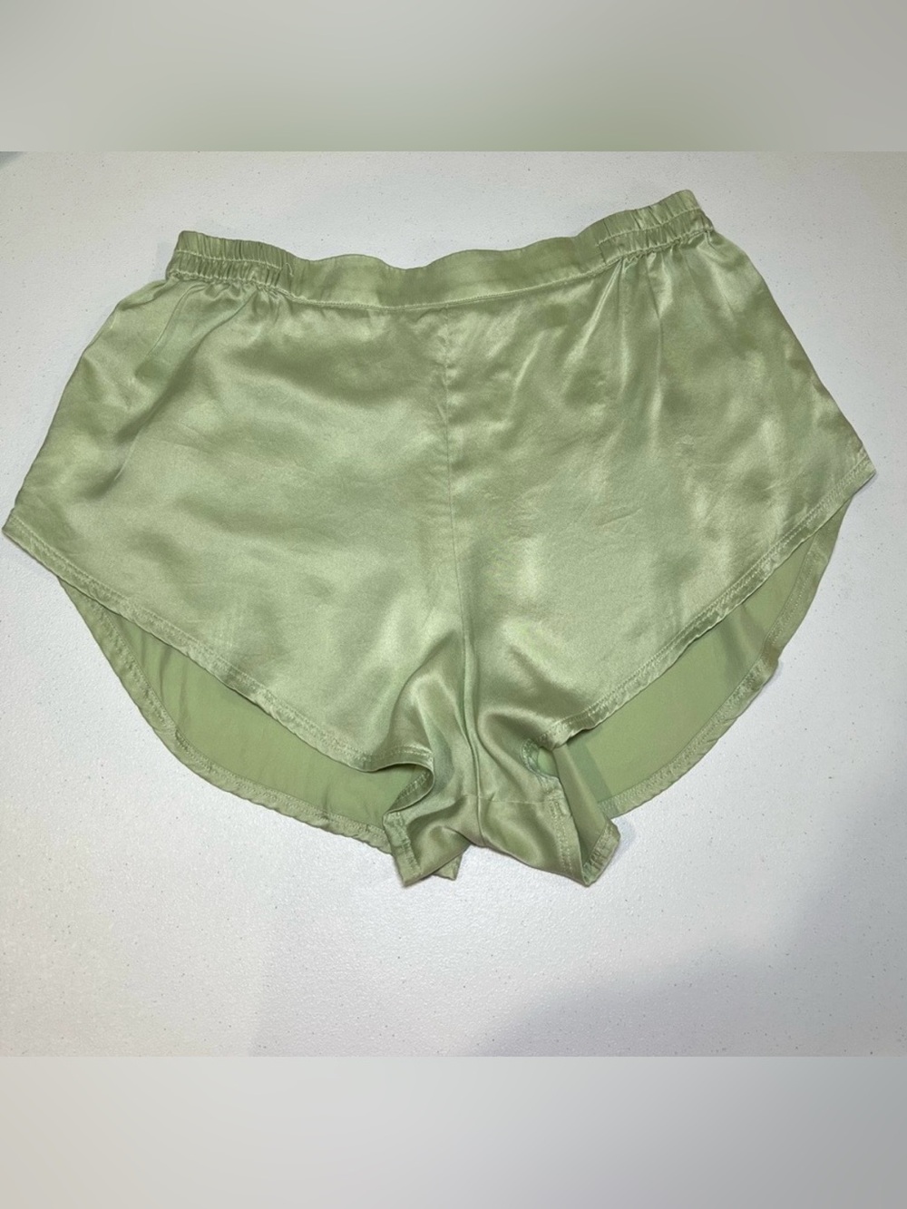 Lunya Light Green Silk Shorts